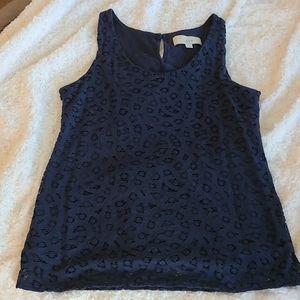 Loft Navy Lace Tank